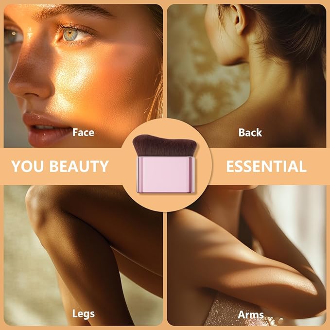 docolor Self Tanner Brush Body Makeup Brush for Flawless Face and Body Makeup, Sunless Tanner Blending Brush Body Brush for Self Tanner, Bronzer, Foundation, Vegan & Cruelty Free-BrightBean Baby