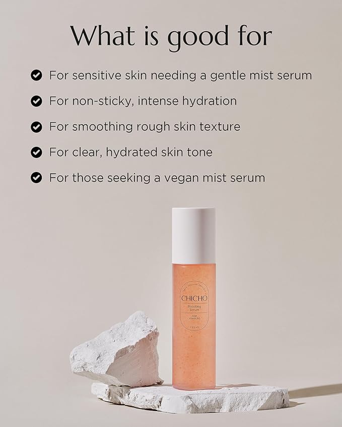 CHICHO Boosting Serum - Korean Face Spray Essnece with 88% Sage Leaf Water Vitamin B12 Niacinamide - Glow Skin Hydrating Sensitive Skin Vegan Clean Formula, 3.38 fl.oz.-BrightBean Baby