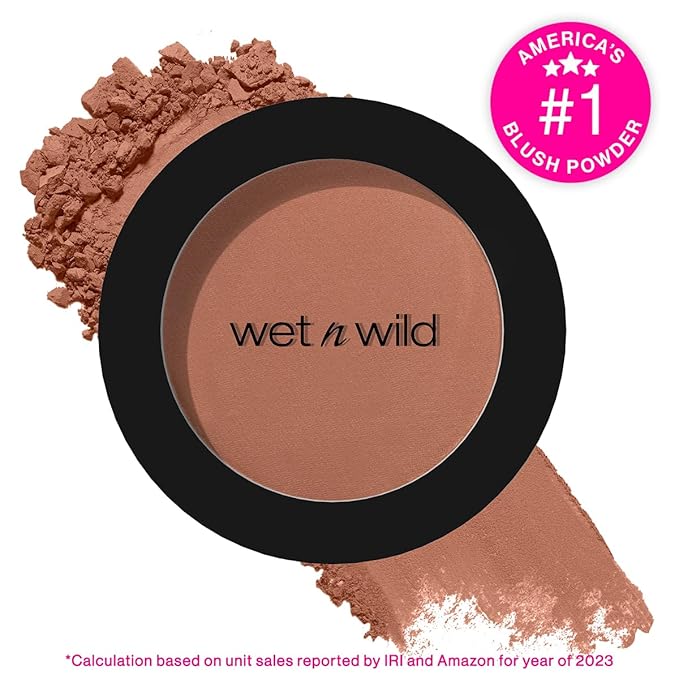 wet n wild Color Icon Blush, Effortless Glow & Seamless Blend infused with Luxuriously Smooth Jojoba Oil, Sheer Finish with a Matte Natural Glow, Cruelty-Free & Vegan - Naked Brown-BrightBean Baby
