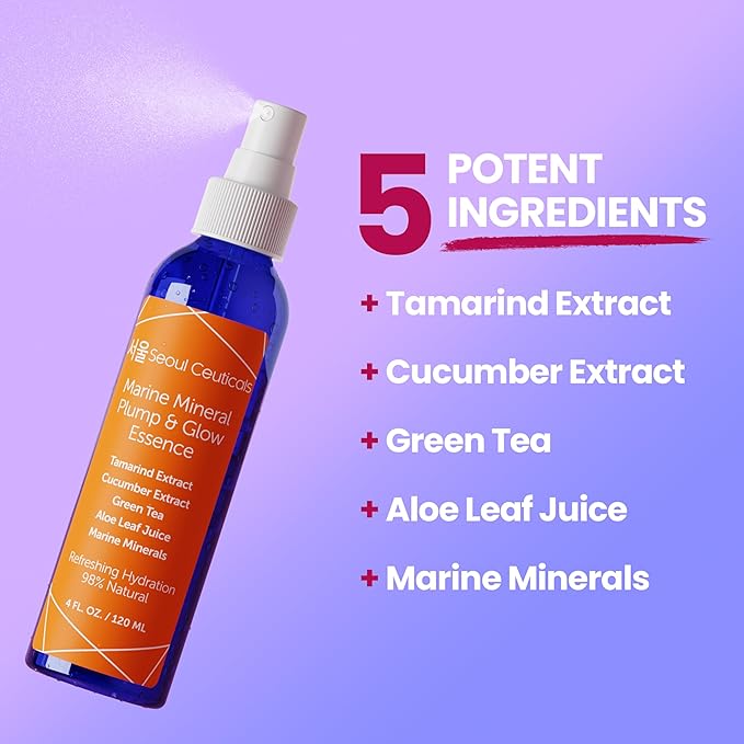 SeoulCeuticals Korean Skin Care Essence Toner - K Beauty Skincare Spray Mist For Face Contains Cucumber Extract and Marine Minerals + Organic Aloe - Get That Healthy Youthful Glow-BrightBean Baby