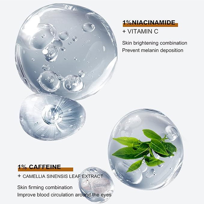 Caffeine Niacinamide Organic Carnosine Serum 1 Fl Oz / 30ml Reduce fne lines around the eyesFirming and shaping Anti-Aging,Moisturizing, Anti-Wrinkle Eye Serum - Skin Repair (Caffeine)-BrightBean Baby