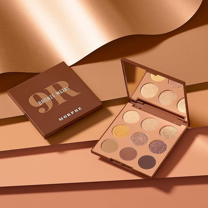 Morphe 9R Bronze Metal Artistry Palette - Brown & Bronze-Toned Makeup Palette with Matte and Shimmer Finishes - Highly Pigmented Eye Makeup with a Blendable & Buildable Formula (0.35 oz)-BrightBean Baby