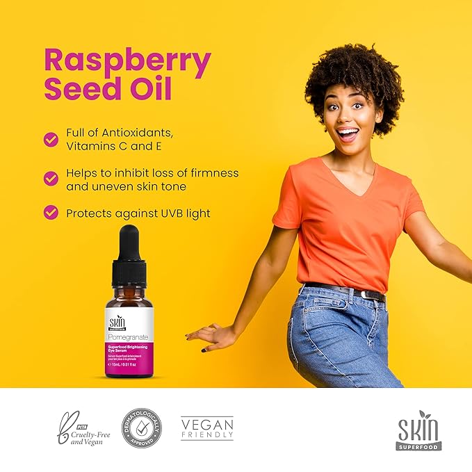 Pomegranate Superfood Brightening Oily Eye Serum 100% Natural and Vegan 0.53 Fl Oz (15ml)-BrightBean Baby