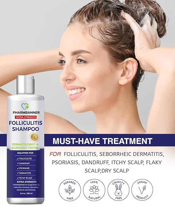 Anti-Fungal Shampoo for Folliculitis, Seborrheic Dermatitis, Scalp Psoriasis - Relieves Itchy & Dry Scalp-BrightBean Baby