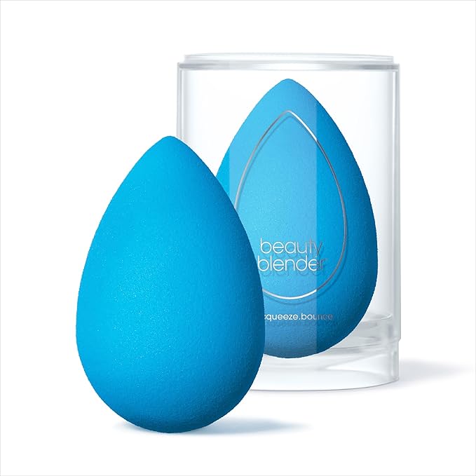 Beautyblender® | Topaz Sky Beauty Blender Makeup Sponge, Super-Soft Foam Easily Blends Foundations, Powders & Creams, Made in USA, Reusable, Washable, Streak Free Application, Vegan, Cruelty Free-BrightBean Baby