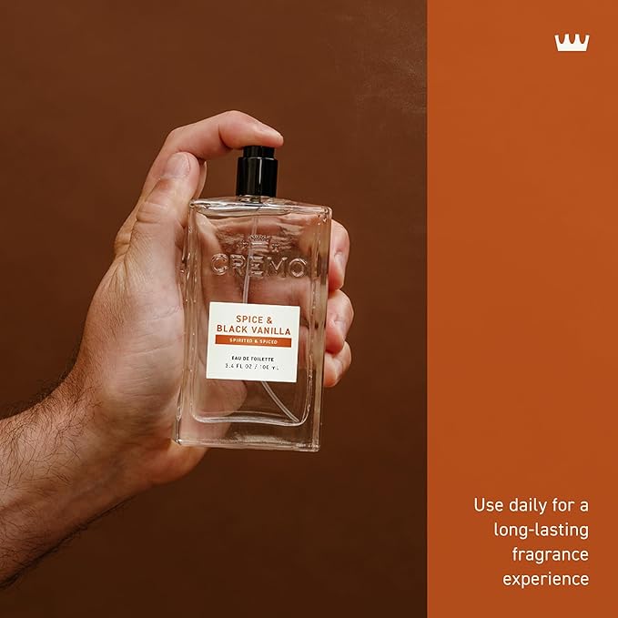 Cremo Cologne for Men - Spice & Black Vanilla Mens Cologne Spray - An Explosion of Vibrant Spices, Dark Woods and Black Vanilla, Fragrances For Men, 3.4 Fl Oz-BrightBean Baby