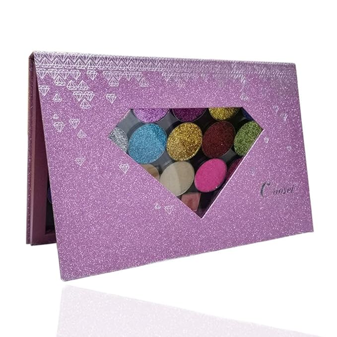 Large-Sized Empty Magnetic Makeup Palette with Diamond-Shaped Transparent Window-BrightBean Baby