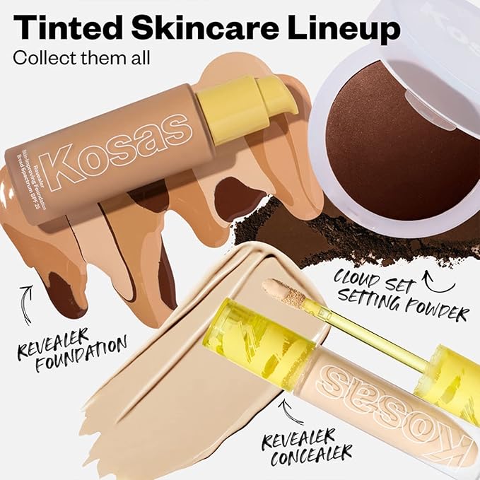Kosas Cloud Set Face Setting Powder | Smoothing Shine Control, Soft, Sheer Setting Translucent Makeup Finish, Portable & Long-Lasting (Sheer Deep)-BrightBean Baby