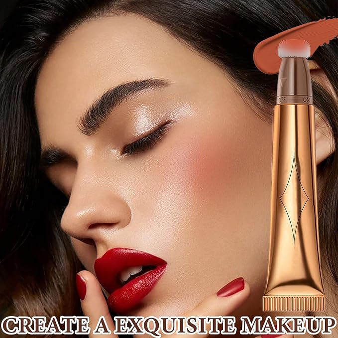Liquid Contour Beauty Wand,Stick with Cushion Applicator,Cream Contour,Long Lasting Smoothly Moisturizng Silky Contour Stick Blush Stick-BrightBean Baby
