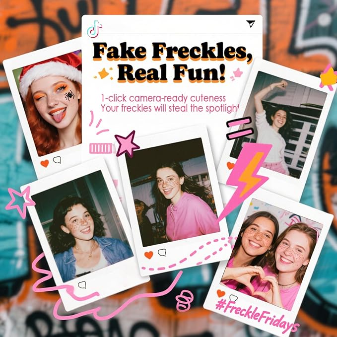 Faux Freckle Stamp, Freckle Pen Waterproof – Faux Freckles Maker for Natural Sun-Kissed Look, Quick-Dry & Long-Lasting, Easy One-Press Application, Cute & Trendy Gift for Women & Girls - 01 Light-BrightBean Baby