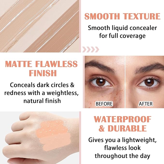 15 Colors Correcting Concealer Contour Palette,Cream Contour Makeup Palette with Brush,Contouring Liquid Foundation Concealer Palette Highlighting Makeup Kit for Conceals Dark Circles,Blemish-BrightBean Baby