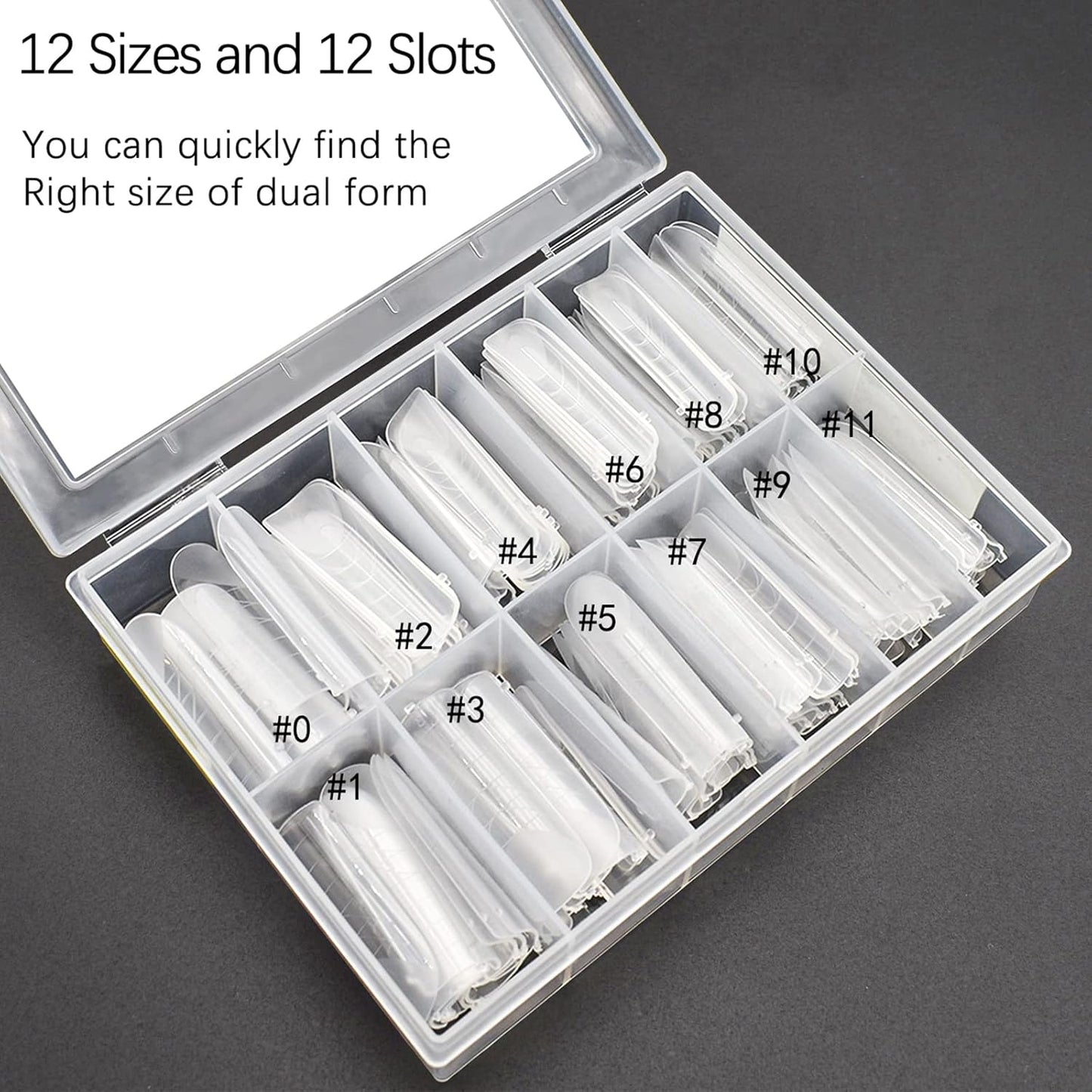 120 Pcs Dual Nail Forms,Matte Square & C-Curved Extension Poly Nail Gel Nail Molds 12 Sizes for Gel Glue, Full Cover Nail Art Design Salon & DIY-BrightBean Baby
