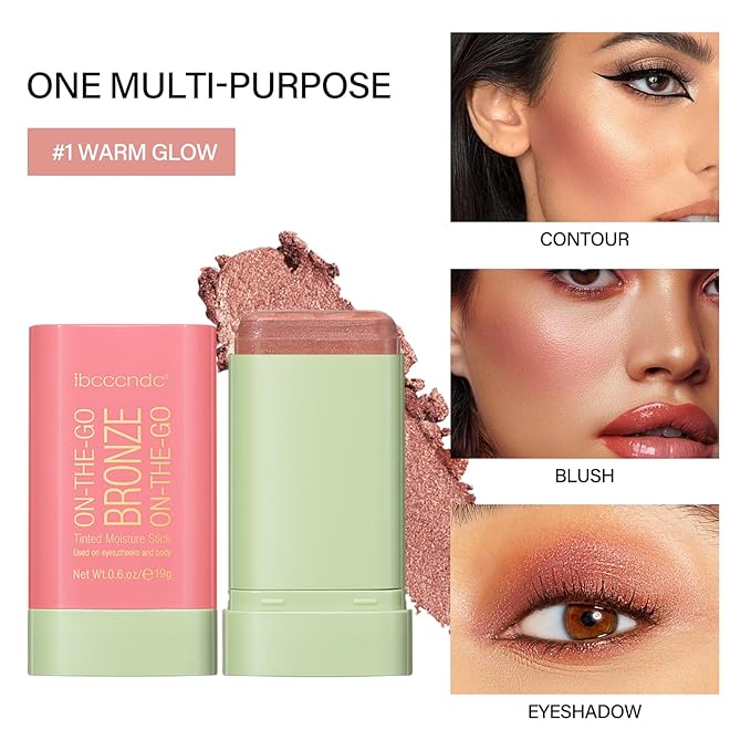 MEICOLY Cream Contour Stick, Shimmery Finish, Rich Glow, 03, 1.94 Ounce, Stick, Buildable, All Skin Tones, Water Resistant, Cruelty Free & Vegan, Facial Contouring Makeup