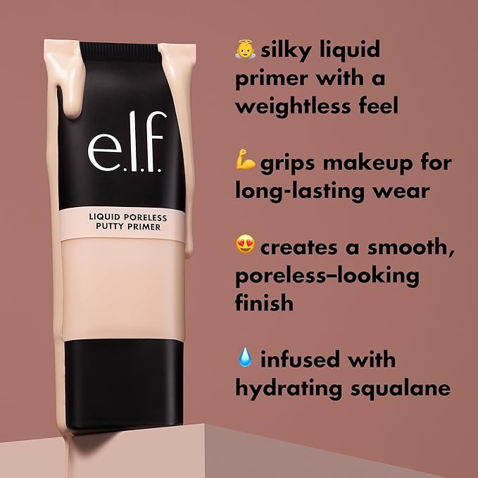 e.l.f. Liquid Poreless Putty Primer, Lightweight Face Primer For Long-lasting Makeup Wear, Creates A Smooth Complexion, Vegan & Cruelty-free-BrightBean Baby