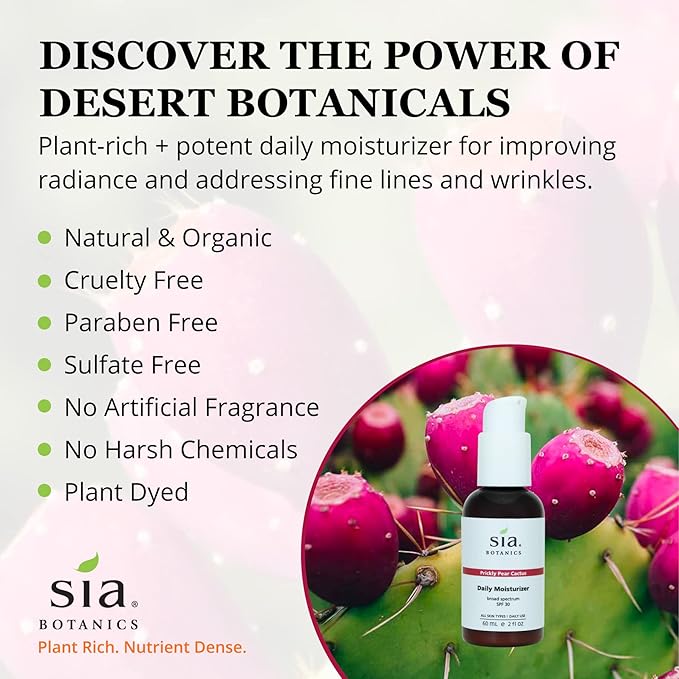 Prickly Pear Daily Facial Moisturizer - SPF 30 (59ml/2oz Pump Bottle) | Face Sunscreen w/Prickly Pear, Sweet Orange, Lavender | Natural, Clean, Botanical Skincare for Women-BrightBean Baby