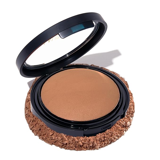 LAURA GELLER NEW YORK Baked Double Take Powder Foundation - Toffee - Buildable Medium to Full Coverage - Matte Finish-BrightBean Baby