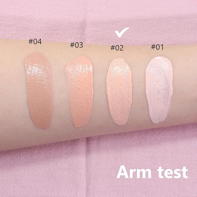 2 Pack Liquid Foundation Cream with Foundation Brush for Face Makeup,Durable Full Coverage Matte Concealer Make Up,Oil Control & Waterproof Base Primer -1 Fl.Oz (#02)-BrightBean Baby