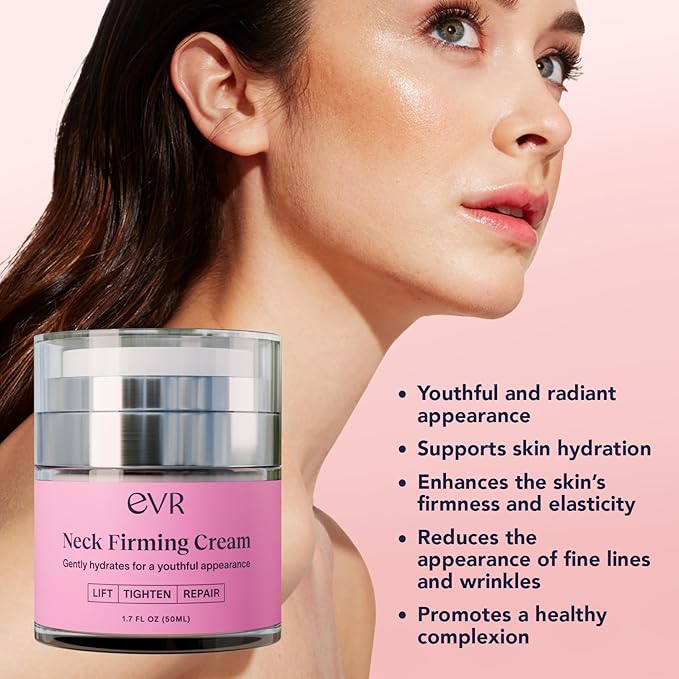 Anti-aging Neck Firming Cream with Collagen & Hyaluronic Acid - Made in USA with Natural & Organic Ingredients Face Neck and Chest Tightening Moisturizer (Classic)-BrightBean Baby