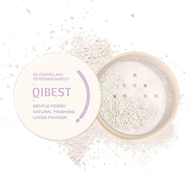 Setting Powder Loose Face Powder Lightweight Soft Smooth Brighten Minimizes Pores Long Lasting Oil Control Loose Powder Makeup For Matte Flawless Finish 01#Foggy White-BrightBean Baby