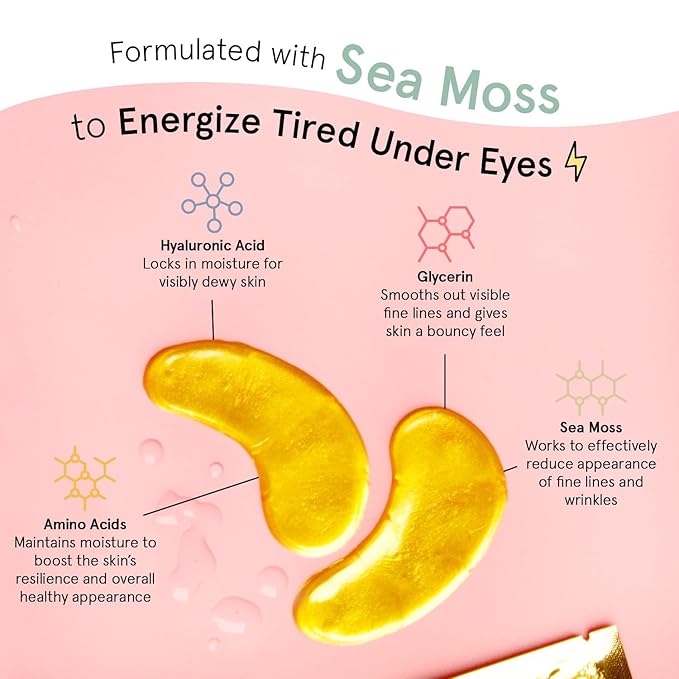 grace & stella Award Winning Under Eye Mask - Travel Essentials - Birthday Gifts for Women - Gel Eye Patches for Dark Circles, Puffy Eyes, Wrinkles, Undereye Bags - Vegan Self Care (48 Pairs, Gold)-BrightBean Baby