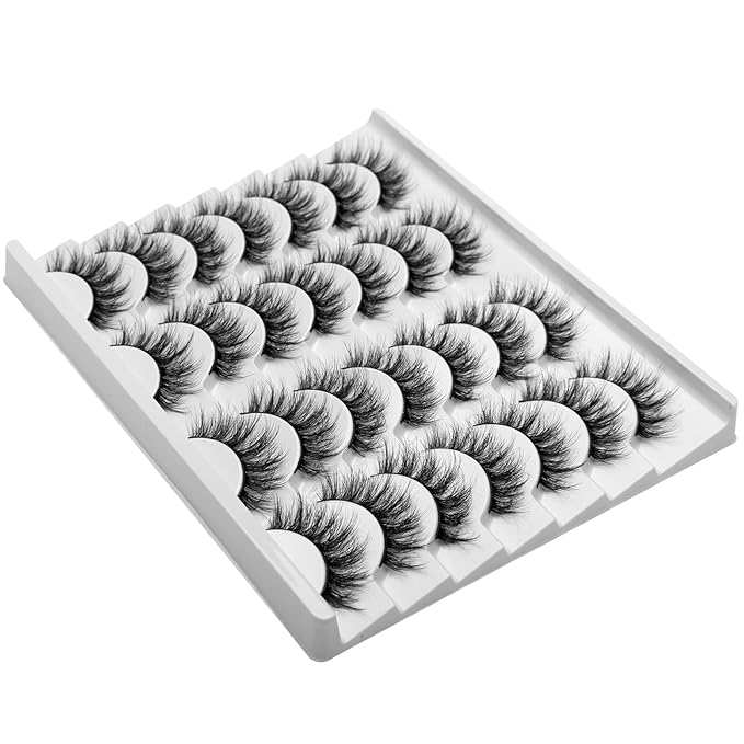 Fake Lashes False Eye Lashes Mink False Eyelashes Natural Cat Eye Lashes Fluffy Fake Eyelashes 16MM Lashes A25-BrightBean Baby