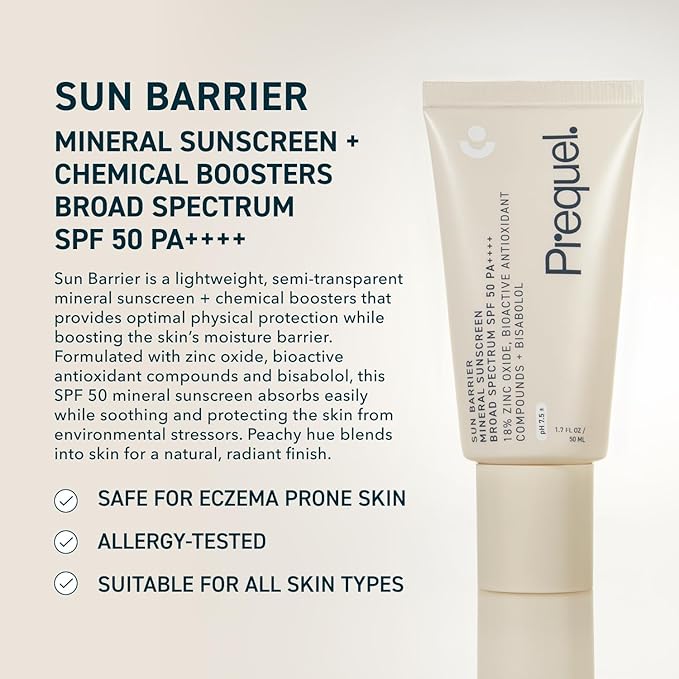 Skin Sun Barrier Mineral Sunscreen SPF 50. PA++++ Broad Spectrum Zinc Oxide Sunblock with Semi-Transparent Lightweight Texture. Moisturizing UV Defense for Face. Travel Size, 1.7oz-BrightBean Baby