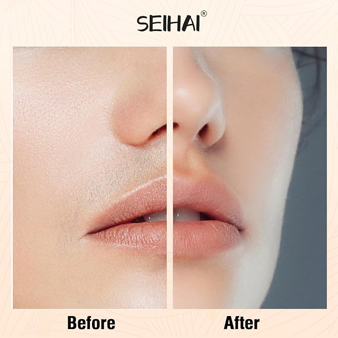 Facial Hair Remover for Women, SEIHAI Rechargeable Face Shavers for Women,Included 2 x Replacement Heads, Upper Lip, Chin, Face Hair Remover Peach Fuzz Remover