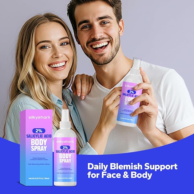Salicylic Acid Spray (5.07 Fl Oz), 2% Salicylic Acid Body Spray, Body Acne Treatment for Bacne, Blackheads & Blemishes, Back & Chest Acne Spray for Face & Body, 360° Mist for All Skin Types-BrightBean Baby