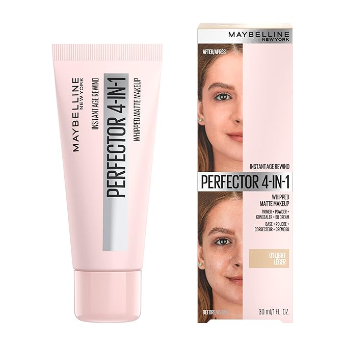 Maybelline Instant Age Rewind Instant Perfector 4-In-1 Matte Makeup, 01 Light, 1 Count-BrightBean Baby