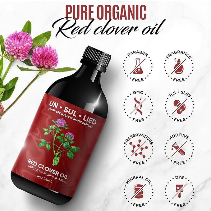 UN·SUL·LIED Red Clover Multipurpose Oil For Hair and Skin, 4 oz-BrightBean Baby