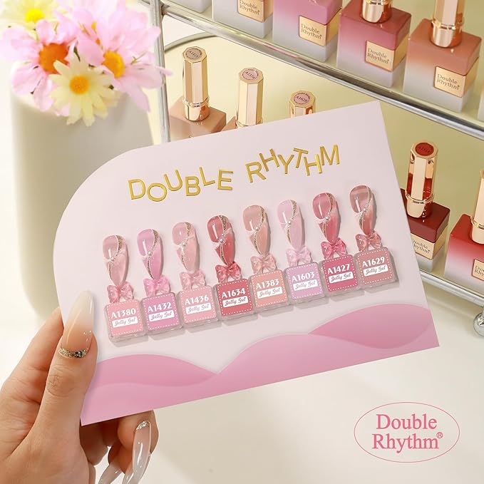 Double Rhythm 28Pcs 0.5Oz Gel Nail Polish Set Same Color Same Bottle Soak Off Gel Polish Kit Nail Art Manicure Salon DIY at Home for Women (Jelly Sheer Clear Collection-T24-8)-BrightBean Baby