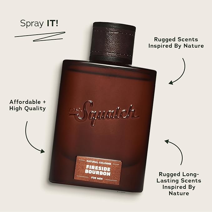 Dr. Squatch Natural Cologne for Men - Scent-Lock Technology and Sustainably-Sourced Ingredients - Fireside Bourbon Cologne (1.7 fl oz)-BrightBean Baby