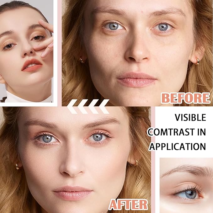 15 Colors Correcting Concealer Contour Palette,Cream Contour Makeup Palette with Brush,Contouring Liquid Foundation Concealer Palette Highlighting Makeup Kit for Conceals Dark Circles,Blemish-BrightBean Baby
