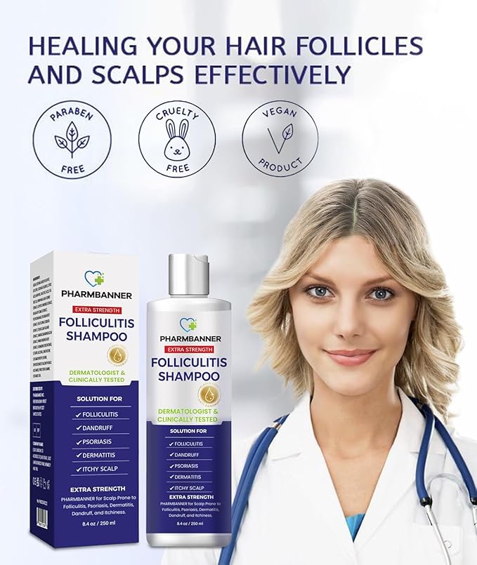 Anti-Fungal Shampoo for Folliculitis, Seborrheic Dermatitis, Scalp Psoriasis - Relieves Itchy & Dry Scalp-BrightBean Baby