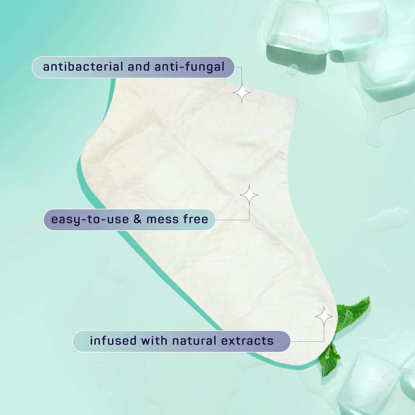 Spa Life Men's Cooling Mint Foot Repair Balm and Moisturizing Socks Set - Revitalizing Hydrating Foot Mask for Soothing Tired, Achy Feet and Softening Dry, Cracked Skin One Size Fits Most- 6 Pairs-BrightBean Baby