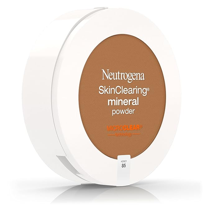 Neutrogena SkinClearing Mineral Acne-Concealing Pressed Powder Compact, Shine-Free & Oil-Absorbing Makeup with Salicylic Acid to Cover, Treat & Prevent Acne Breakouts, Honey 85,.38 oz-BrightBean Baby