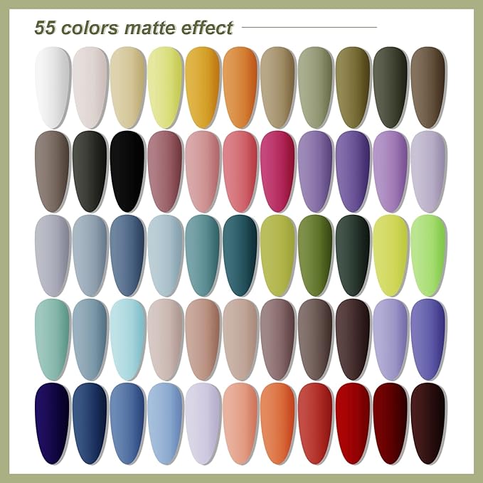 JODSONE 60 PCS Gel Nail Polish Kit with U V Light 55 Colors No Wipe Beautiful Colors Nail Gel Polish Base Top Coat Manicure Gifts for Salon and at Home-BrightBean Baby