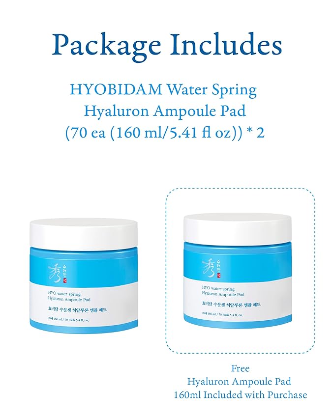 Sooryehan HYOBIDAM Cotton Facial Toner Pads (160 ml/5.41 fl oz * 2 ea) - Gentle Daily Toner Pads for Soothing, Moisturizing, and Exfoliating. Hyaluronic Acid. Korean Skin Care-BrightBean Baby