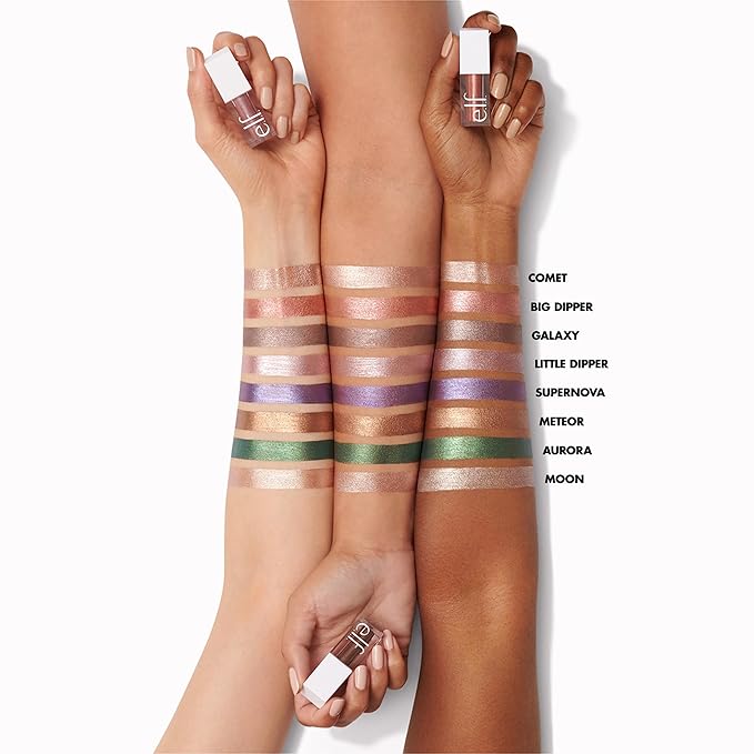 e.l.f. Liquid Metallic Eyeshadow, Quick-Drying, Long-Lasting, Gel-Based Formula For One-Swipe Pigmented Coverage, Vegan & Cruelty-Free, Aurora