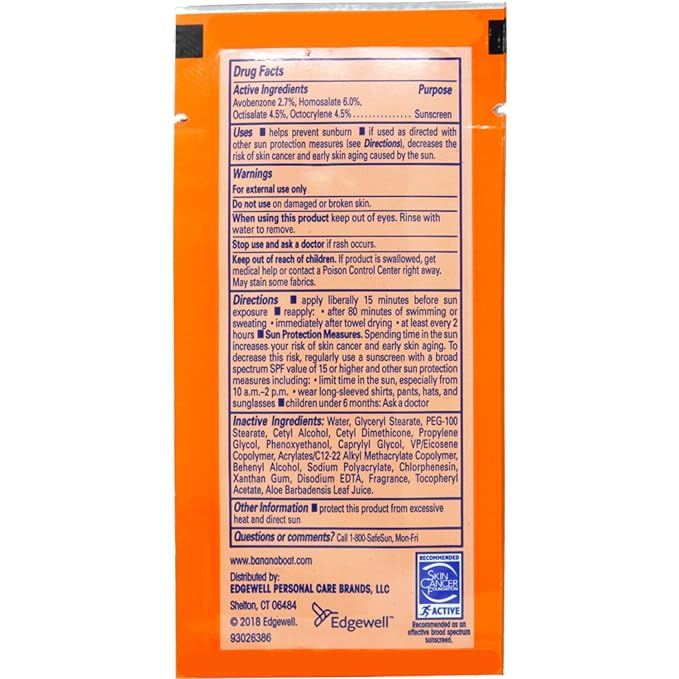 Banana Boat Sport Sunscreen, SPF 30 Protection lotion, Travel Packets 200 Count (Pack of 1)-BrightBean Baby