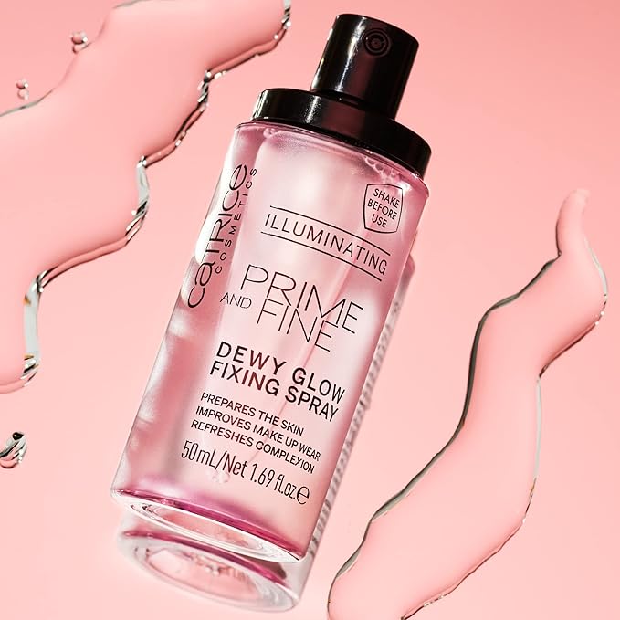 Catrice | Prime & Fine Illuminating Dewy Glow Spray | Transparent and Fast Drying Fixing Spray| Paraben Free & Vegan | Cruelty Free (Pack of 1)-BrightBean Baby