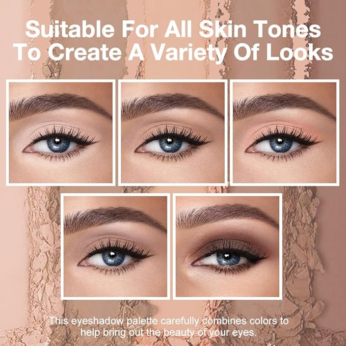 5 Colors Matte Eyeshadow Makeup Palette,Nude Pink Light Dark Brown Taupe Highly Pigmented Natural Neutral Eye Shadow Palette,Long Lasting Waterproof Naturing-Looking Women Girls Eye Shadow,Blendable