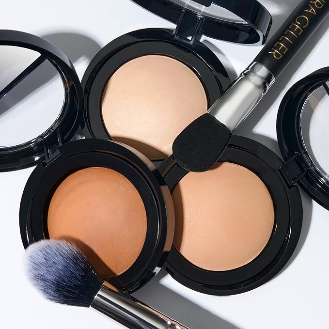 LAURA GELLER NEW YORK Baked Blurring + Setting Powder, Translucent Makeup Setting Powder For Soft-Focus Finish, Minimize Fine Lines and Pores, Light/Medium-BrightBean Baby