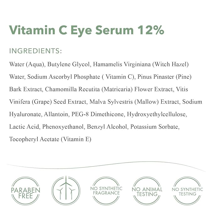 emerginC Vitamin C Eye Serum 12% - Gentle Eye Serum with Chamomile + Grape Seed Extract to Target the Appearance of Fine Lines, Puffiness + Pigmentation (0.5 oz, 15 ml)-BrightBean Baby