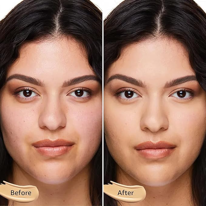 Mushroom Head Air Cushion CC Cream Foundation - Moisturizing & Long-Lasting BB Cream Concealer Makeup Base for All Skin Types, Brighten Long - Lasting Even Color Correcting Concealer (Buff Beige)-BrightBean Baby