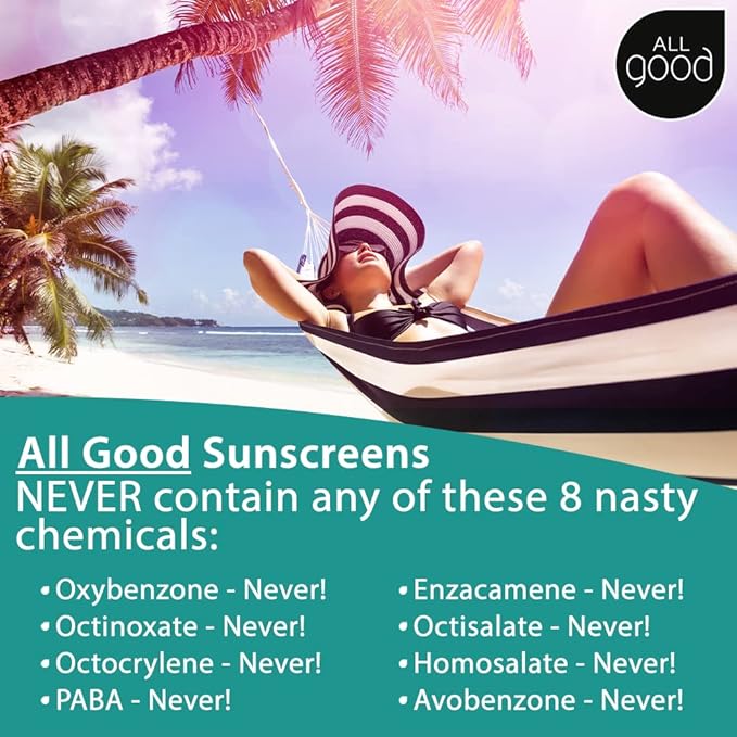 All Good Sunstick - Face Sunscreen, Water Resistant, UVA/UVB Broad Spectrum SPF 30+, Coral Reef Friendly - Beeswax, Zinc, Vitamin E, Shea Butter (Coconut)(2-Pack)-BrightBean Baby