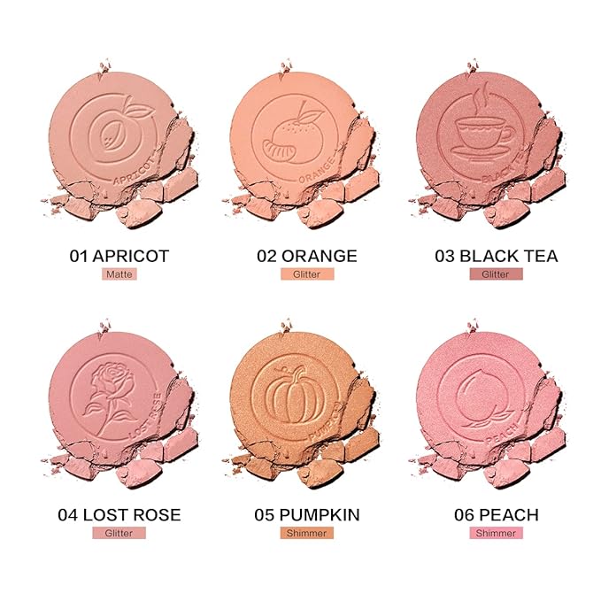 Face Blush, Powder Blush Makeup, Longlasting Highly Pigmented Face makeup, Smooth, Vegan & Cruelty Free, 1 Count, 04 LOST ROSE-BrightBean Baby