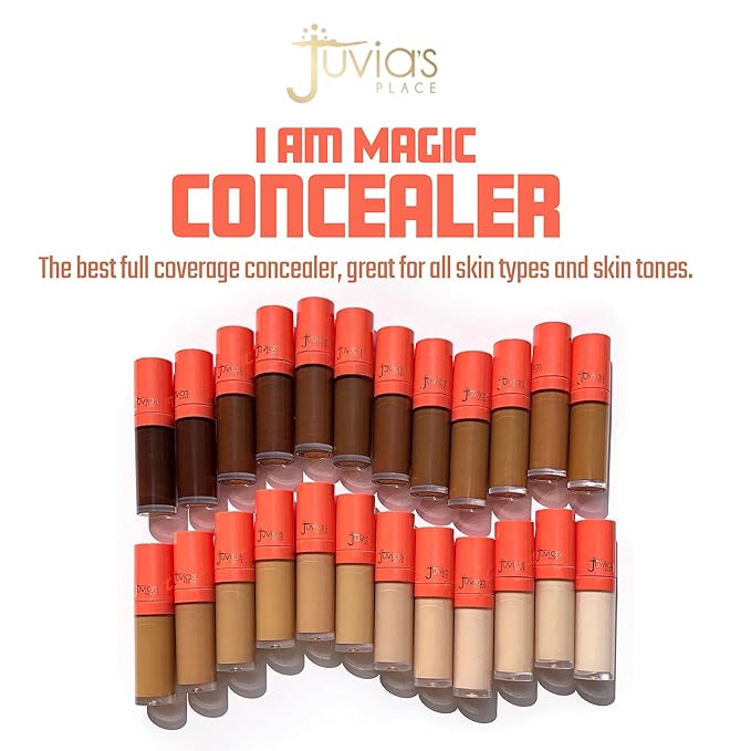 Juvia's Place I Am Magic Travel Size Liquid Concealer - Full Coverage Concealer, Hydrating Concealer, Waterproof Concealer Makeup, Long Wear Concealer J14 (Tan with Warm Undertone/0.11 fl oz)-BrightBean Baby
