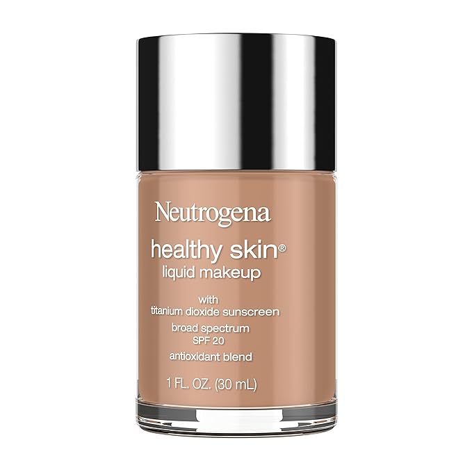 Neutrogena Healthy Skin Liquid Makeup Foundation with Broad Spectrum SPF 20 Sunscreen, Medium Coverage Foundation with Nourishing Pro-Vitamin B5, Chestnut 135, 1 fl. oz-BrightBean Baby