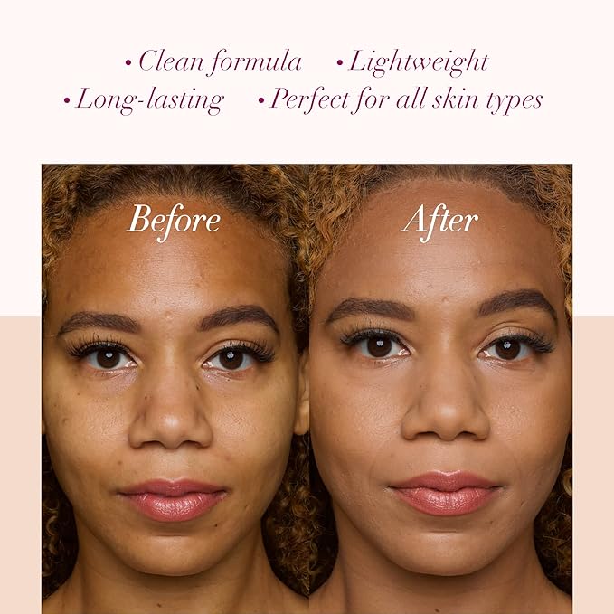 LUMINESS Silk Airbrush Spray Foundation & Buffing Brush Kit – Full Coverage Foundation & Dual-Sided Buffing Brush - Buildable Coverage, Anti-Aging Formula Hydrates & Moisturizes (Shade - Deep)-BrightBean Baby